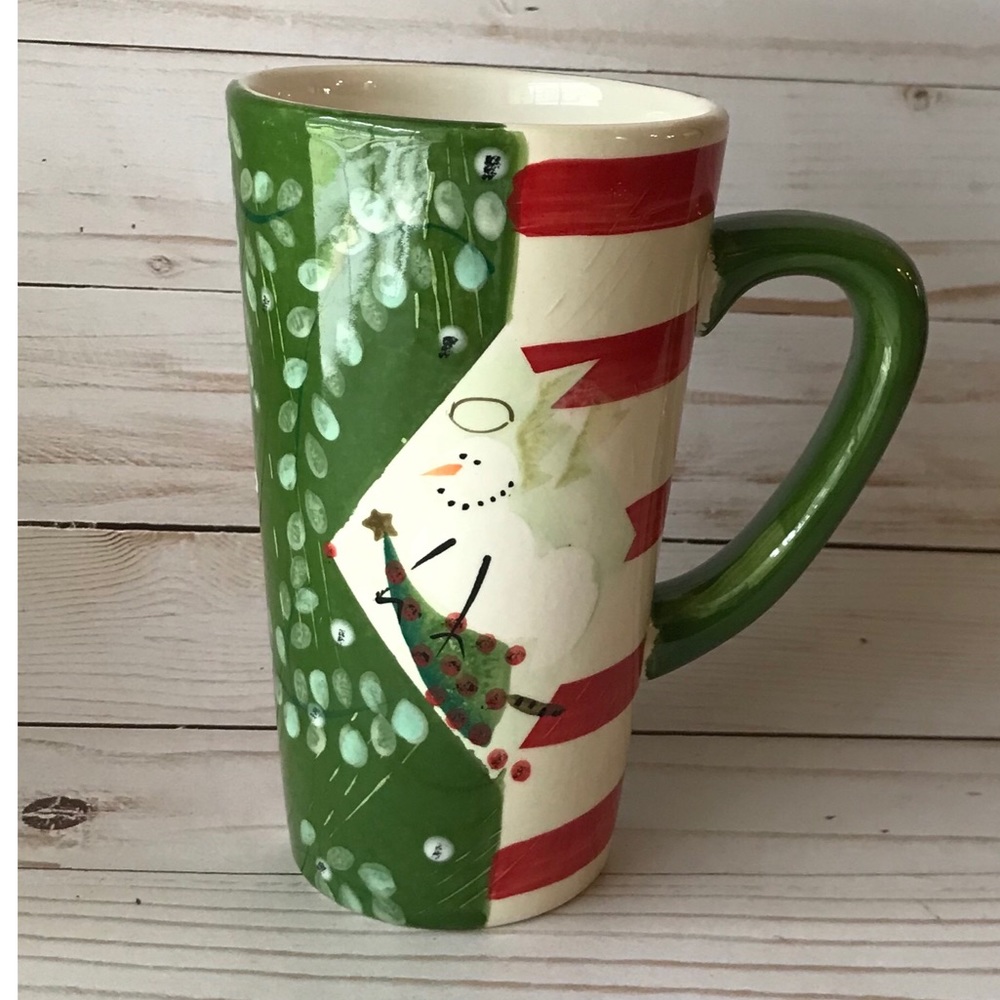 Sakura Holiday Angel Snowman Tall Christmas Mug